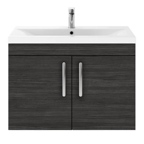 Brooklyn 800mm Black 2 Door Wall Hung Vanity Unit 7 Brooklyn 800mm Black 2 Door Wall Hung Vanity Unit - Image 5