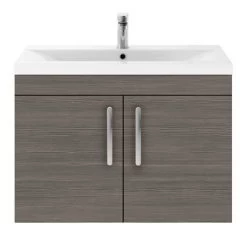 Brooklyn 800mm Grey Avola 2 Door Wall Hung Vanity Unit -Wall Hung Vanity Units Shop BWH82DGA d4 460