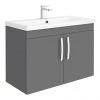 Brooklyn 800mm Gloss Grey 2 Door Wall Hung Vanity Unit -Wall Hung Vanity Units Shop BWH82DGRY n p