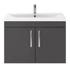 Brooklyn 800mm Gloss Grey 2 Door Wall Hung Vanity Unit 9 Brooklyn 800mm Gloss Grey 2 Door Wall Hung Vanity Unit -Wall Hung Vanity Units Shop BWH82DGRY d3 460