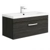 Brooklyn Black 800mm Wall Hung Vanity Unit - Single Drawer 1 Brooklyn Black 800mm Wall Hung Vanity Unit - Single Drawer -Wall Hung Vanity Units Shop BWH8BLK NP