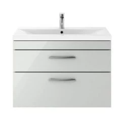 Brooklyn 800mm Grey Mist 2 Drawer Wall Hung Vanity Unit -Wall Hung Vanity Units Shop BWH8GM2D d3 460