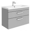 Brooklyn 800mm Grey Mist 2 Drawer Wall Hung Vanity Unit -Wall Hung Vanity Units Shop BWH8GM2D n p
