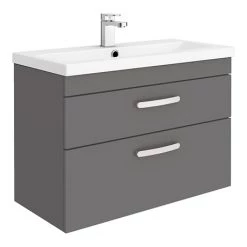 Brooklyn 800mm Gloss Grey 2 Drawer Wall Hung Vanity Unit