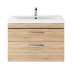 Brooklyn 800mm Natural Oak 2 Drawer Wall Hung Vanity Unit 8 Brooklyn 800mm Natural Oak 2 Drawer Wall Hung Vanity Unit -Wall Hung Vanity Units Shop BWH8N2D d2 460