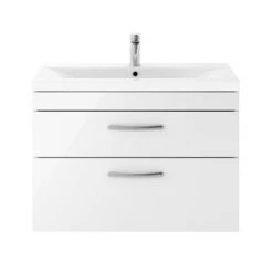 Brooklyn 800mm Gloss White 2 Drawer Wall Hung Vanity Unit 7 Brooklyn 800mm Gloss White 2 Drawer Wall Hung Vanity Unit -Wall Hung Vanity Units Shop BWH8WHT2D d2 460