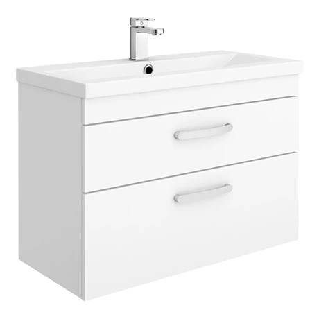 Brooklyn 800mm Gloss White 2 Drawer Wall Hung Vanity Unit 3 Brooklyn 800mm Gloss White 2 Drawer Wall Hung Vanity Unit