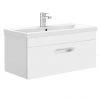 Brooklyn 800mm White Gloss Wall Hung Vanity Unit - Single Drawer 2 Brooklyn 800mm White Gloss Wall Hung Vanity Unit - Single Drawer -Wall Hung Vanity Units Shop BWH8WHT prod