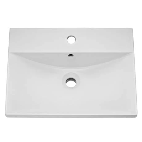 Brooklyn 500 Black Wall Hung 1-Drawer Vanity Unit with Thin-Edge Basin 4 Brooklyn 500 Black Wall Hung 1-Drawer Vanity Unit with Thin-Edge Basin - Image 2