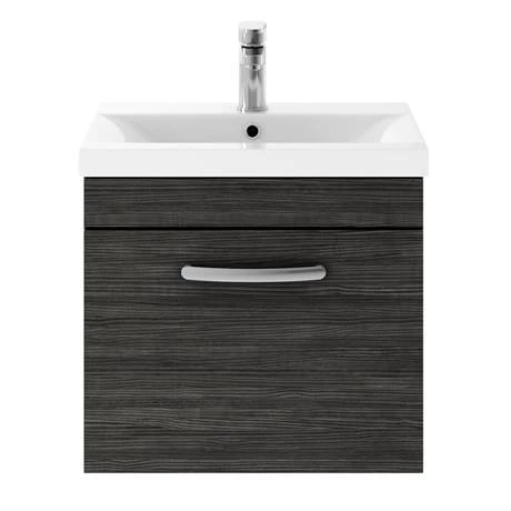 Brooklyn 500mm Black Wall Hung Vanity Unit - Single Drawer 6 Brooklyn 500mm Black Wall Hung Vanity Unit - Single Drawer - Image 4