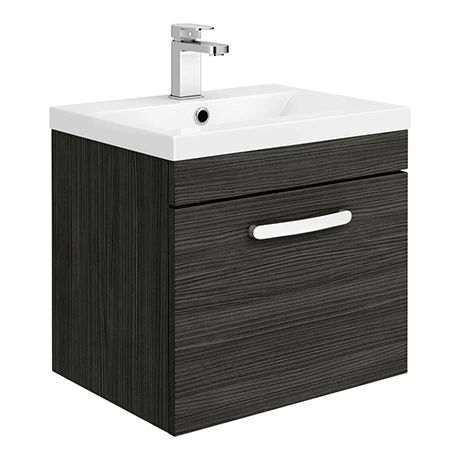 Brooklyn 500mm Black Wall Hung Vanity Unit - Single Drawer 3 Brooklyn 500mm Black Wall Hung Vanity Unit - Single Drawer