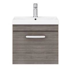 Brooklyn 500 Grey Avola Wall Hung 1-Drawer Vanity Unit with Thin-Edge Basin -Wall Hung Vanity Units Shop BWHSD5GATE n d2 460