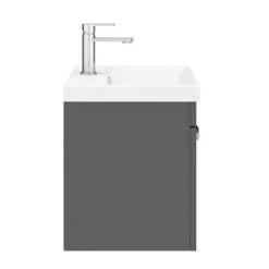 Brooklyn 500 Gloss Grey Wall Hung 1-Drawer Vanity Unit with Thin-Edge Basin -Wall Hung Vanity Units Shop BWHSD5GGTE d4 460