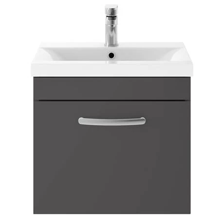 Brooklyn 500mm Gloss Grey Wall Hung 1-Drawer Vanity Unit 5 Brooklyn 500mm Gloss Grey Wall Hung 1-Drawer Vanity Unit - Image 3