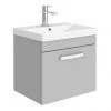 Brooklyn 500 Grey Mist Wall Hung 1-Drawer Vanity Unit with Thin-Edge Basin -Wall Hung Vanity Units Shop BWHSD5GMTE p