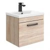 Brooklyn Wall Hung Vanity - Natural Oak - 500mm Wide 1-Drawer inc. Matt Black Handle 2 Brooklyn Wall Hung Vanity - Natural Oak - 500mm Wide 1-Drawer inc. Matt Black Handle -Wall Hung Vanity Units Shop BWHSD5NMB p