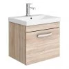 Brooklyn 500 Natural Oak Wall Hung 1-Drawer Vanity Unit with Thin-Edge Basin -Wall Hung Vanity Units Shop BWHSD5OAKTE np
