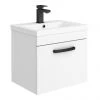 Brooklyn Wall Hung Vanity - Gloss White - 500mm Wide 1-Drawer inc. Matt Black Handle 2 Brooklyn Wall Hung Vanity - Gloss White - 500mm Wide 1-Drawer inc. Matt Black Handle -Wall Hung Vanity Units Shop BWHSD5WHTMB p