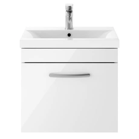 Brooklyn 500mm Gloss White Wall Hung 1-Drawer Vanity Unit 5 Brooklyn 500mm Gloss White Wall Hung 1-Drawer Vanity Unit - Image 3