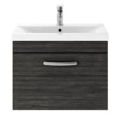 Brooklyn 600mm Black Wall Hung Vanity Unit - Single Drawer 11 Brooklyn 600mm Black Wall Hung Vanity Unit - Single Drawer -Wall Hung Vanity Units Shop BWHSD6BLK d1 460