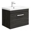 Brooklyn 600mm Black Wall Hung Vanity Unit - Single Drawer -Wall Hung Vanity Units Shop BWHSD6BLK nwp