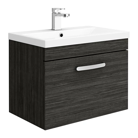 Brooklyn 600mm Black Wall Hung Vanity Unit - Single Drawer 3 Brooklyn 600mm Black Wall Hung Vanity Unit - Single Drawer