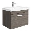 Brooklyn 600 Grey Avola Wall Hung 1-Drawer Vanity Unit with Thin-Edge Basin -Wall Hung Vanity Units Shop BWHSD6GATE np