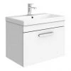 Brooklyn 600 Gloss White Wall Hung 1-Drawer Vanity Unit with Thin-Edge Basin -Wall Hung Vanity Units Shop BWHSD6WHTTE p