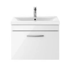 Brooklyn 600mm White Gloss Wall Hung Vanity Unit - Single Drawer 9 Brooklyn 600mm White Gloss Wall Hung Vanity Unit - Single Drawer -Wall Hung Vanity Units Shop BWHSD6WHT d3 460
