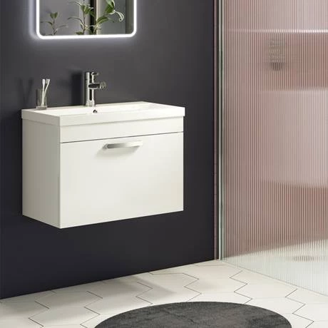 Brooklyn 600mm White Gloss Wall Hung Vanity Unit - Single Drawer 6 Brooklyn 600mm White Gloss Wall Hung Vanity Unit - Single Drawer - Image 4