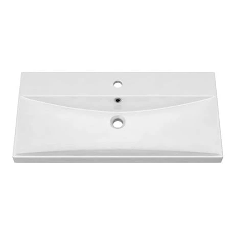 Brooklyn 800 Black Wall Hung 1-Drawer Vanity Unit with Thin-Edge Basin 4 Brooklyn 800 Black Wall Hung 1-Drawer Vanity Unit with Thin-Edge Basin - Image 2