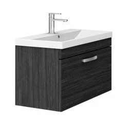 Brooklyn 800 Black Wall Hung 1-Drawer Vanity Unit with Thin-Edge Basin 11 Brooklyn 800 Black Wall Hung 1-Drawer Vanity Unit with Thin-Edge Basin -Wall Hung Vanity Units Shop BWHSD8BLKTE D5 460