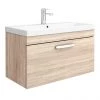 Brooklyn 800 Natural Oak Wall Hung 1-Drawer Vanity Unit with Thin-Edge Basin 2 Brooklyn 800 Natural Oak Wall Hung 1-Drawer Vanity Unit with Thin-Edge Basin -Wall Hung Vanity Units Shop BWHSD8OAKTE p