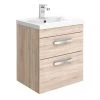 Brooklyn 500mm Natural Oak 2 Drawer Wall Hung Vanity Unit -Wall Hung Vanity Units Shop Brooklyn 500mm Natural Oak 2 Drawer Wall Hung Vanity Unit p