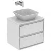 Ideal Standard Connect Air Wall Hung Countertop Vanity Unit - White - 600mm with 2 Drawers -Wall Hung Vanity Units Shop CA60WHGWMW P