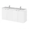 Hudson Reed 1200mm Gloss White Full Depth Wall Hung Unit & Double Basin -Wall Hung Vanity Units Shop CBI133 P