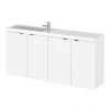 Hudson Reed 1200mm Gloss White Wall Hung Compact Combination Unit (600 Vanity x 2) -Wall Hung Vanity Units Shop CBI135 P