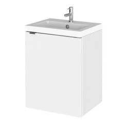 Hudson Reed Fusion 400mm Gloss White Full Depth Wall Hung Unit & Basin
