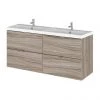 Hudson Reed 1200mm Driftwood Full Depth Wall Hung 4-Drawer Unit & Double Basin 2 Hudson Reed 1200mm Driftwood Full Depth Wall Hung 4-Drawer Unit & Double Basin -Wall Hung Vanity Units Shop CBI232 P