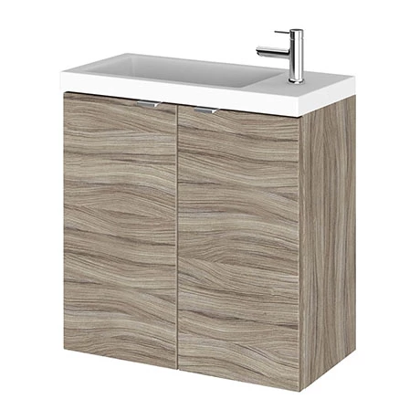 Hudson Reed 500mm Driftwood Wall Hung Compact Unit & Basin 3 Hudson Reed 500mm Driftwood Wall Hung Compact Unit & Basin