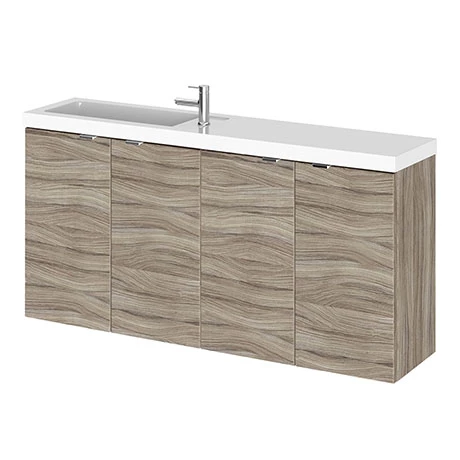 Hudson Reed Fusion 1000mm Driftwood Compact Wall Hung Unit & Basin 3 Hudson Reed Fusion 1000mm Driftwood Compact Wall Hung Unit & Basin