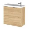 Hudson Reed 600mm Natural Oak Wall Hung Compact Unit & Basin 2 Hudson Reed 600mm Natural Oak Wall Hung Compact Unit & Basin -Wall Hung Vanity Units Shop CBI329 P