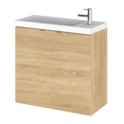 Hudson Reed 600mm Natural Oak Wall Hung Compact Unit & Basin