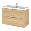 Hudson Reed Fusion 800mm Natural Oak Full Depth Wall Hung 2-Drawer Unit & Basin 2 Hudson Reed Fusion 800mm Natural Oak Full Depth Wall Hung 2-Drawer Unit & Basin -Wall Hung Vanity Units Shop CBI331 P