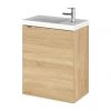 Hudson Reed Fusion 400mm Natural Oak Wall Hung Compact Unit & Basin -Wall Hung Vanity Units Shop CBI337 P