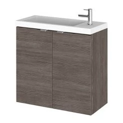 Hudson Reed 600mm Grey Avola Wall Hung Compact Unit & Basin
