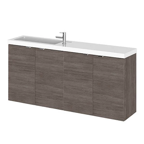 Hudson Reed 1200mm Grey Avola Wall Hung Compact Combination Unit (600 Vanity x 2) 3 Hudson Reed 1200mm Grey Avola Wall Hung Compact Combination Unit (600 Vanity x 2)