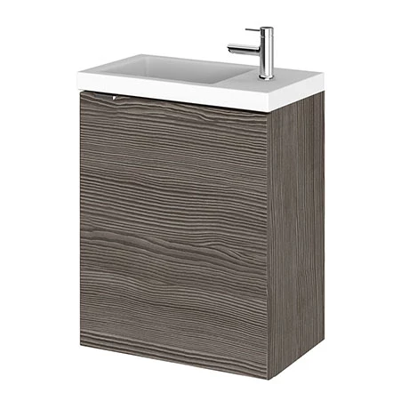 Hudson Reed 400mm Grey Avola Wall Hung Compact Unit & Basin 3 Hudson Reed 400mm Grey Avola Wall Hung Compact Unit & Basin