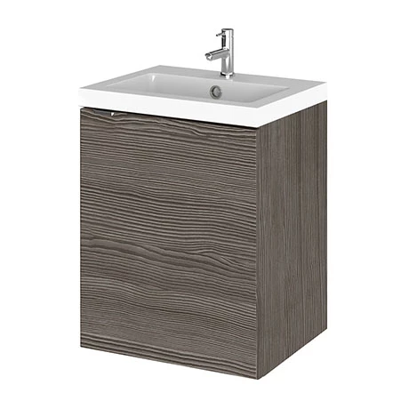 Hudson Reed Fusion 400mm Grey Avola Full Depth Wall Hung Unit & Basin 3 Hudson Reed Fusion 400mm Grey Avola Full Depth Wall Hung Unit & Basin