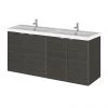 Hudson Reed 1200mm Hacienda Black Full Depth Wall Hung Unit & Double Basin